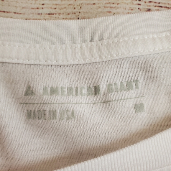 American Giant Mens Medium White Short Sleeve Crew Neck T-Shirt Tee #4 - Picture 9 of 9
